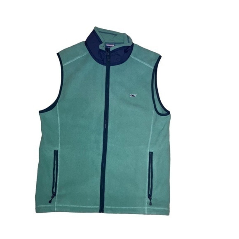 Vineyard vines mens green fleece vest